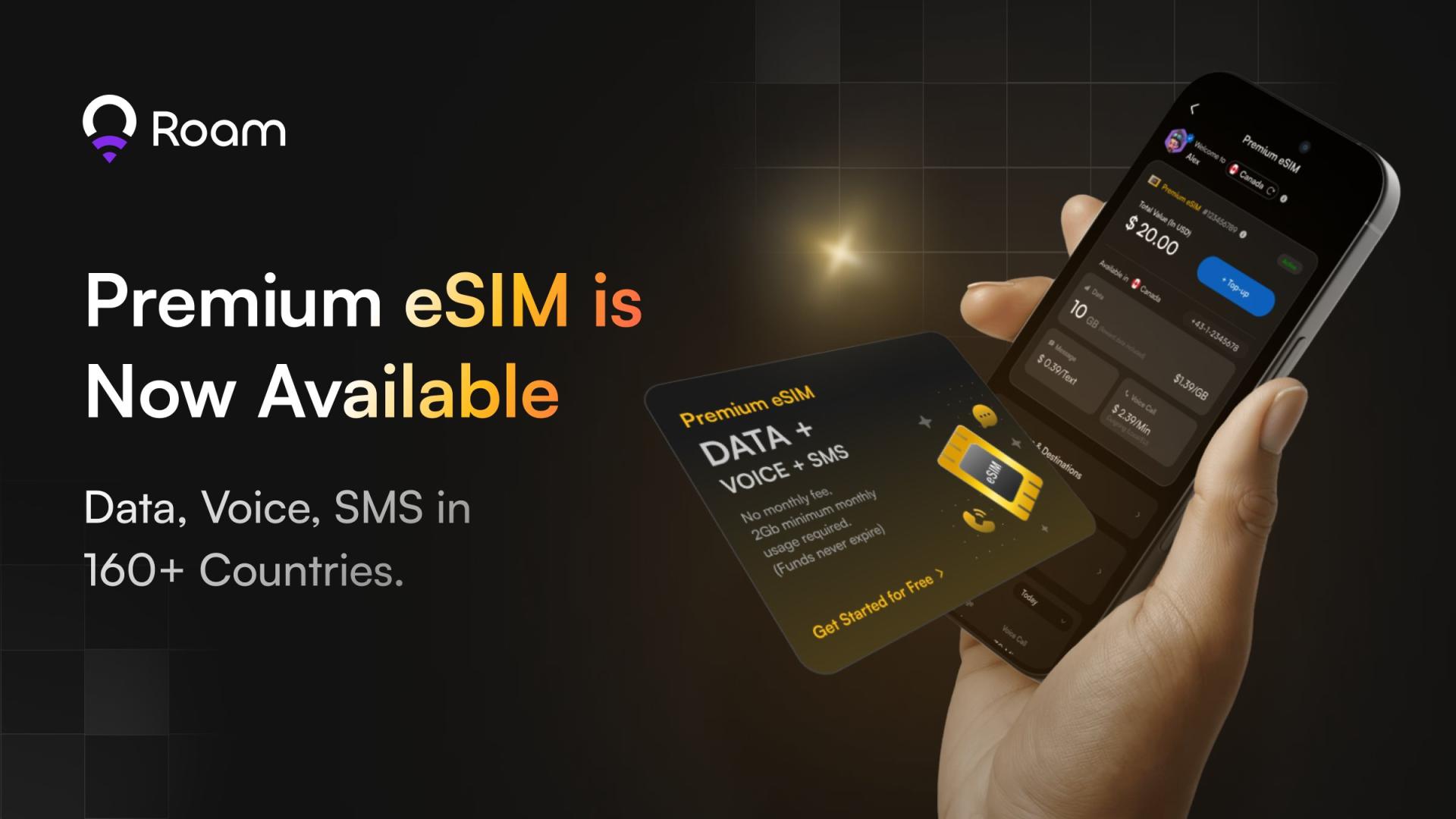 Roam Launches Premium eSIM: A Global Voice, SMS, and Data Solution for Global Connectivity