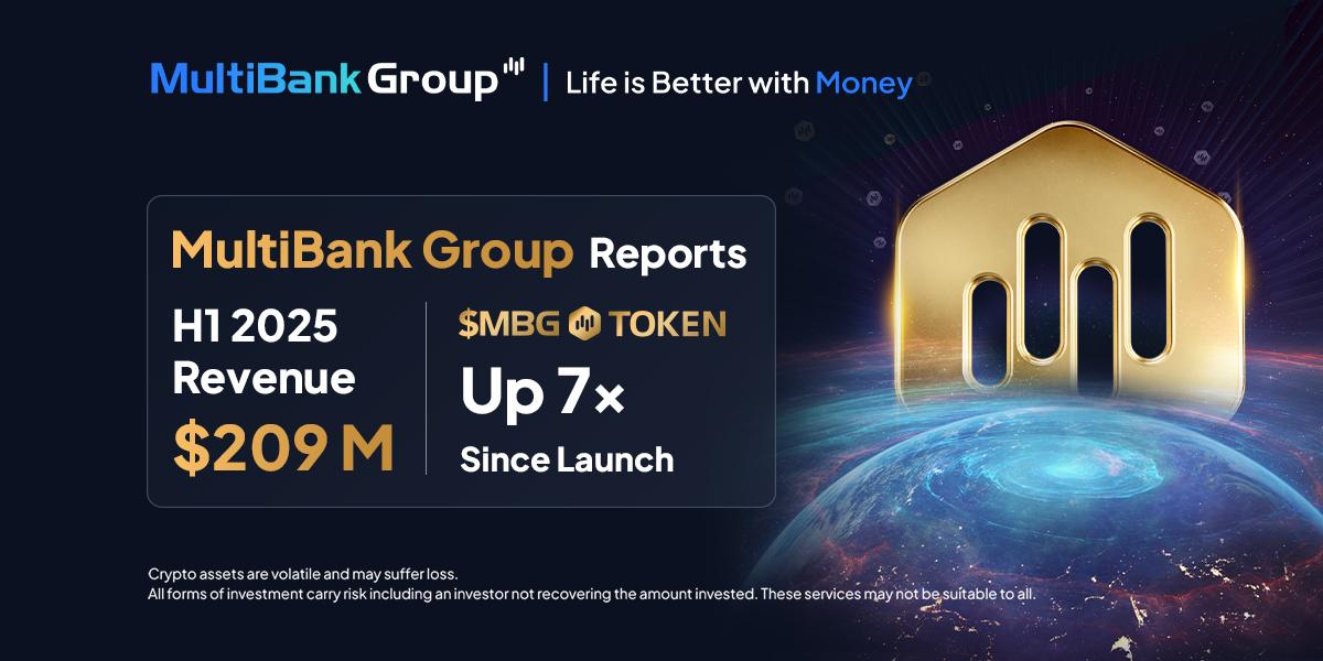 MultiBank Group Delivers Record H1 Results with $209M Revenue and MBG Token Driving 7X Returns Since Launch.