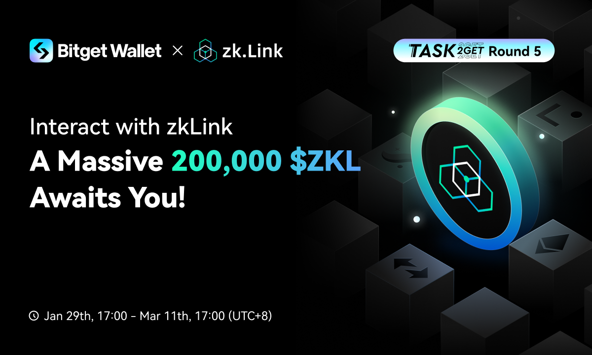 Bitget Wallet Launches Task2Get Season 5: zkLink Interaction Rewards Journey (29 Jan) | Headlines | News | CoinMarketCap