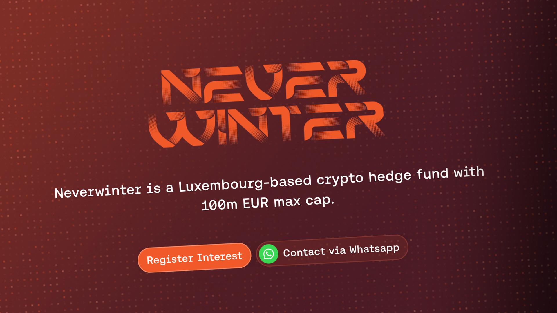 Neverwinter Fund Launches as Premier Global Bitcoin Hedge Fund