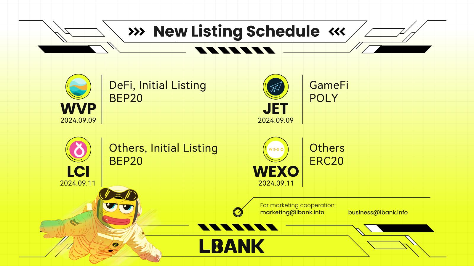 LBank Unveils Its Latest Crypto Listings for the Week of 9th Sep 2024