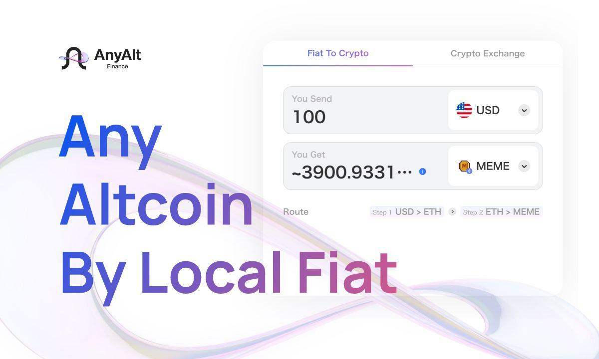 Introducing AnyAlt Swap Widget - Any Emerging Token with Fiat Currency